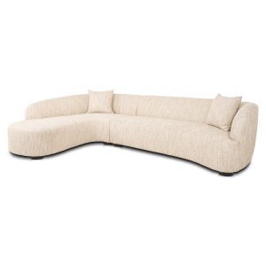 Canapé Pandora beige angora lounge left