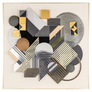 Art mural 3D Block black/gold