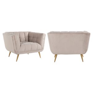 Fauteuil lounge Huxley khaki velvet