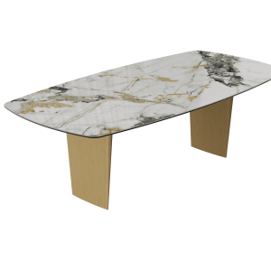 Table Céramique Doro Goliath pied Bronze 240-300