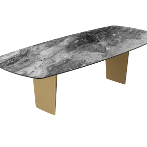 Table Céramique Mosa Goliath pied Bronze 240-300