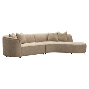 Canapé Romero sand tweed ottoman right fire retardant
