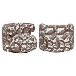 Fauteuil lounge Talley brown nature swivel