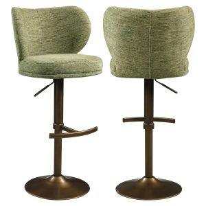 Tabouret de bar Amely pistache softweave swivel