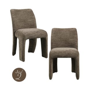 Chaise de salle à manger Maya brown softweave (Set of 2)