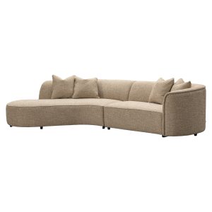 Canapé Romero sand tweed ottoman left fire retardant