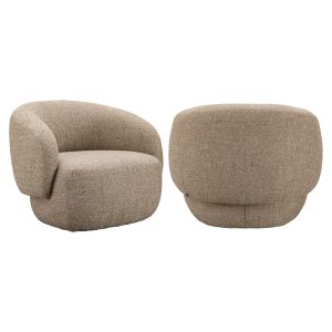 Fauteuil lounge Milano sand tweed fire retardant