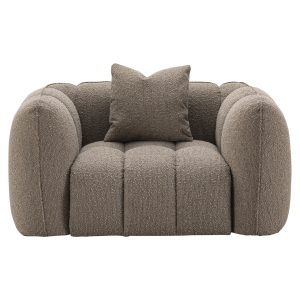 Fauteuil lounge Hogan mocca chunky fire retardant