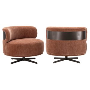 Fauteuil lounge Lauren be straight mocha mousse swivel