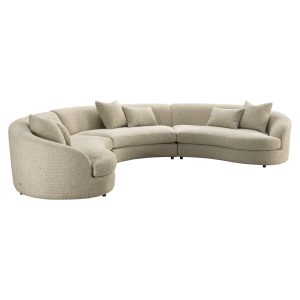 Canapé Morena cream blockweave 3-seater arm left + corner + 3-seater arm right