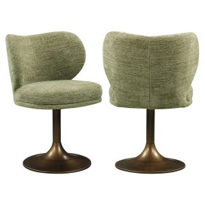 Chaise de salle à manger Amely pistache softweave swivel