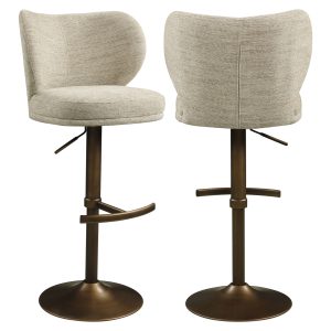 Tabouret de bar Amely natural softweave swivel