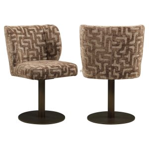 Chaise de salle à manger Fiona brown labyrinth swivel