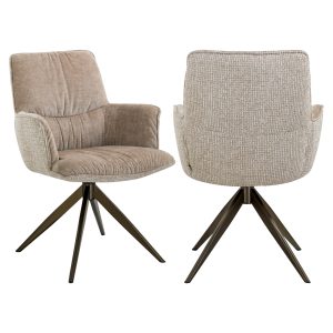 Chaise de salle à manger Chase cream blockweave swivel